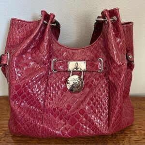 Nicole Lee Red Textured Women's Bag faux alligator